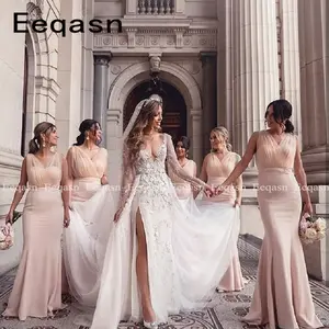 light pink maid of honor dresses