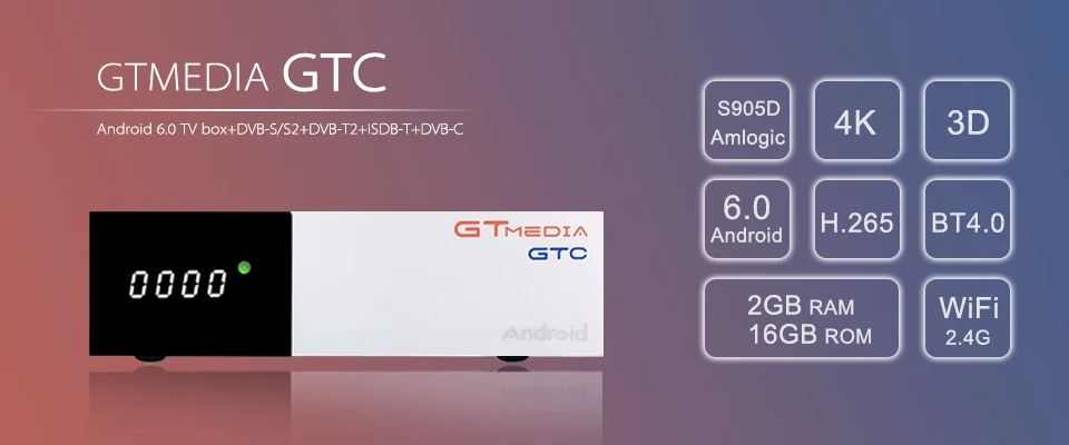 Freesat GTmedia GTS Android 6,0 4K Smart tv BOX Amlogic S905D комбинированный DVB-S2 спутниковый ресивер 2G/8GB BT4.0 телеприставка cccam m3u