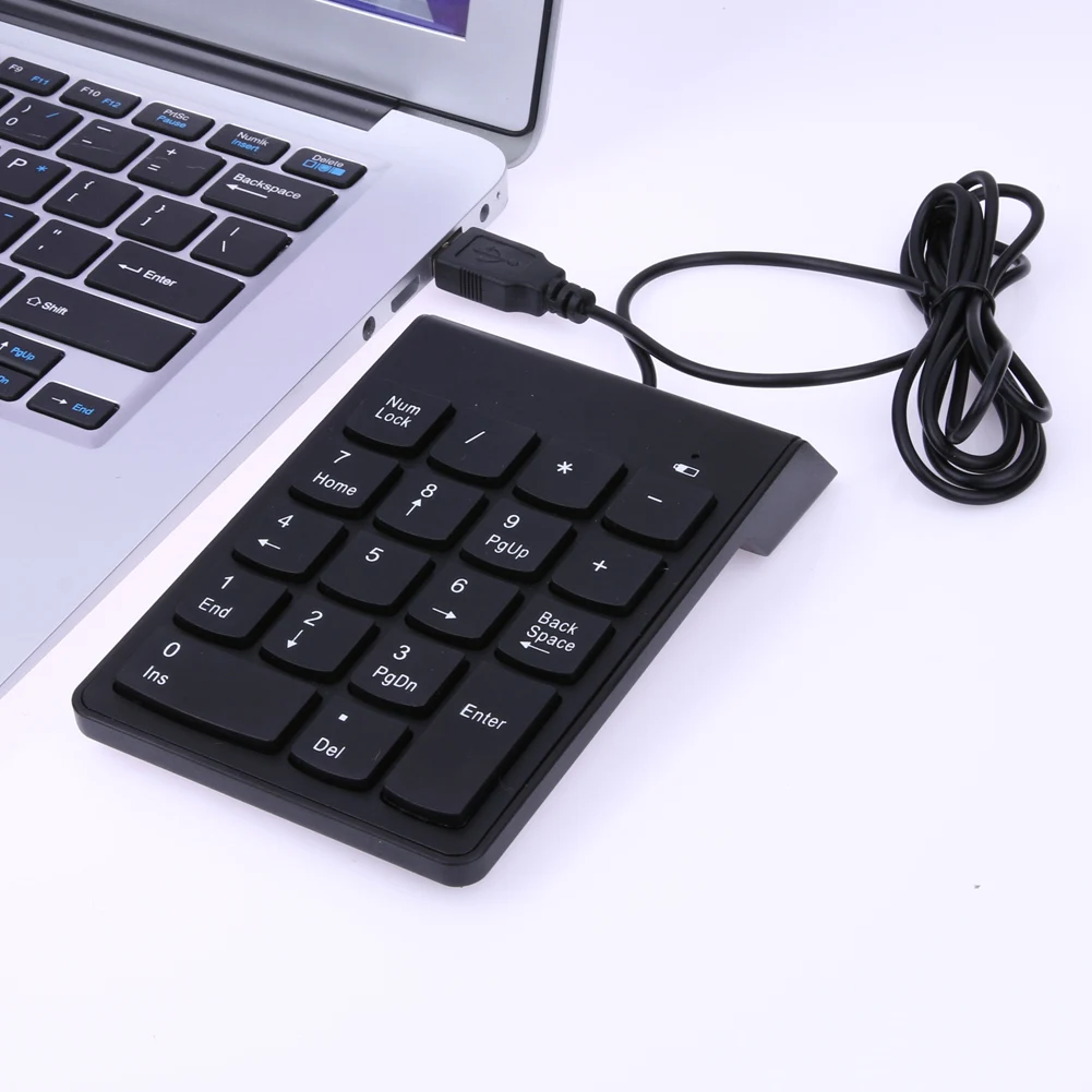 Цифровая мини клавиатура с USB 18 клавиш проводная цифровым номером для