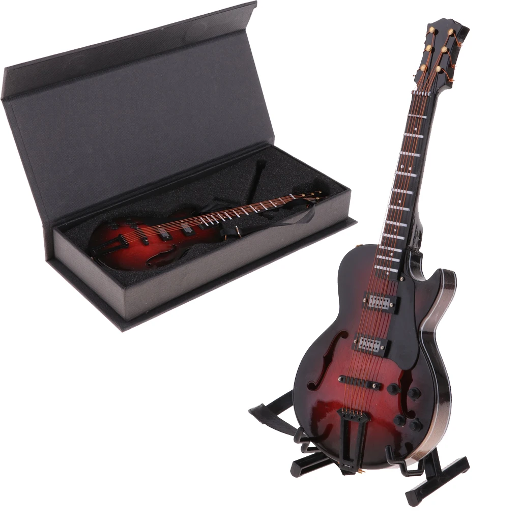 Music Instrument 14cm Acoustic Guitar for Action Figures Dolls House Accessories Life Scenes Decor 1/8 Acoustic Guitar