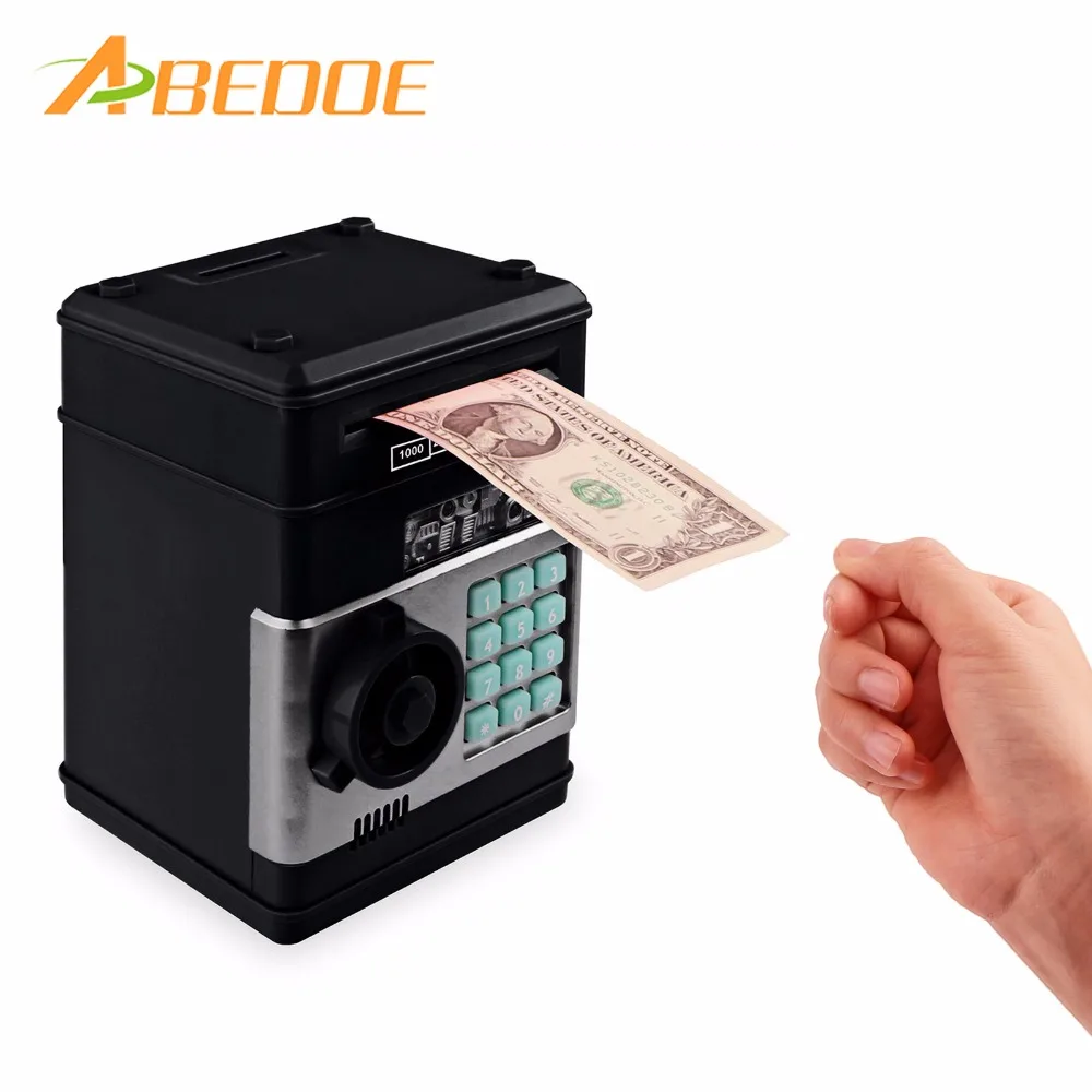 ABEDOE Kids Electronic Money Safe Box Password Saving Bank ATM for