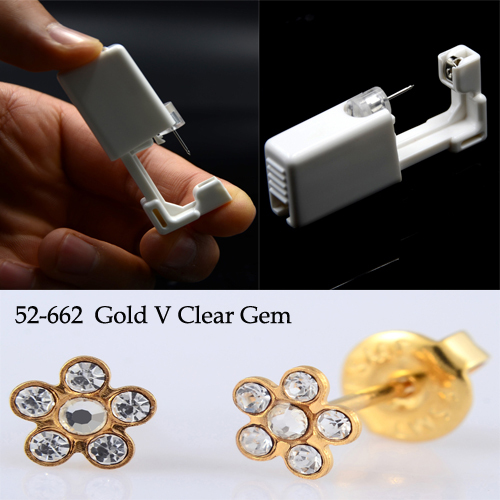 Disposable Device Machine Tools Piercing NO PAIN Safety Sterlised Easy Ear Piercer Sterile Bezel Dasiy Flower Ear Stud