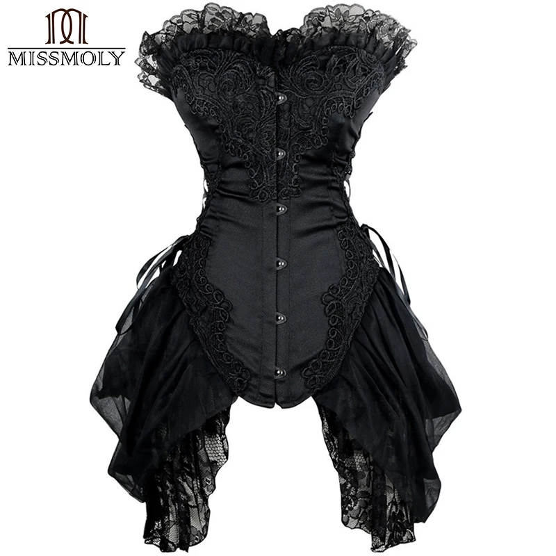 X Sexy Halloween Costume Wedding DRESS Outfit CORSET Skirt Bustier Lace