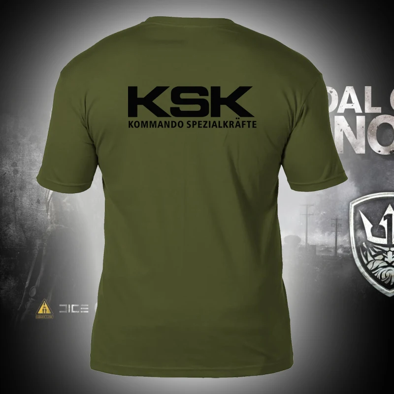 Новинка 2019 футболка немецких спецназ Мужская хлопковая KSK армейский боевой топ с