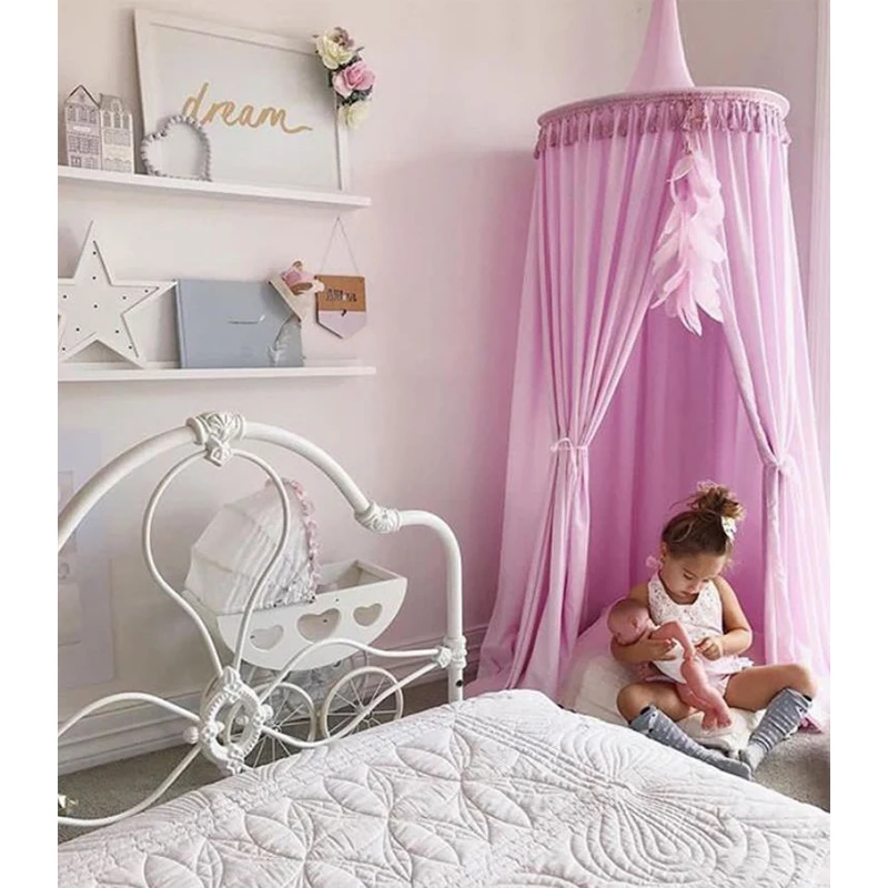 

2018 New Plus Size Fringe Mosquito Netting Baby Room Decor Cuna Crib Playing Canopy Beds Kids Nordic Ins Photography Accessories