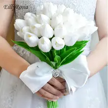 Искусственные цветы Тюльпан Свадебный букет Флер мариейдж белый розовый букет невесты матримонио Романтические свадебные аксессуары ручной работы