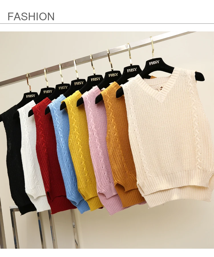 Autumn Women Spring Sleeveless V-neck Knitted Vest Coat Twist Drawstring Irregular Hem Sweater Tank Tops Knit Pullovers Vests