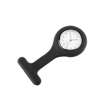 

Black Nurse Silicone Watch T-shaped Multi Function Silicone Clock Stopwatch Portable Fashion Casual Nurse Pocket Watch