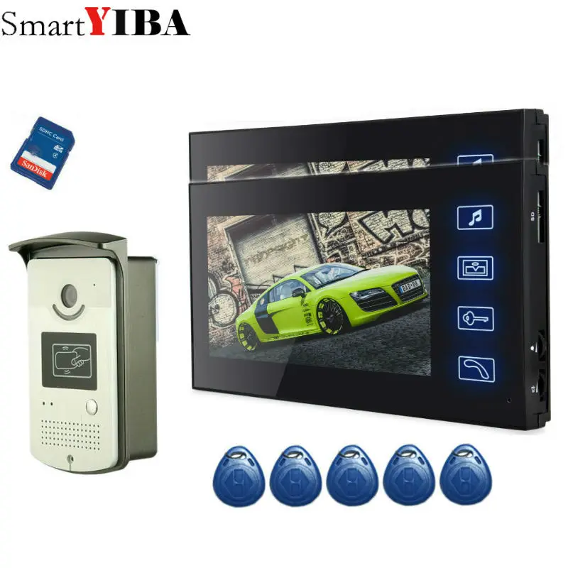 SmartYIBA 7" Video Door Doorbell Phone Wired Visual Video