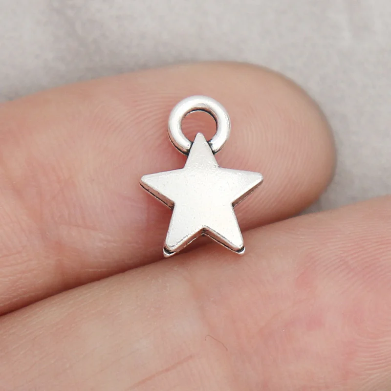 

RAINXTAR Fashion Alloy Mini Star Pendant Charms 9*12mm 200pcs AAC1785