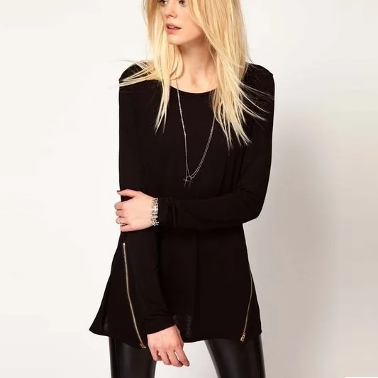 Soft Bamboo Fiber Blouse with Zipper Detail