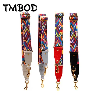 

New 2019 Interchangeable Patchwork Canvas and Leather Shoulder Strap Rivets Trim Strap Famous Brand Strap Belts an397