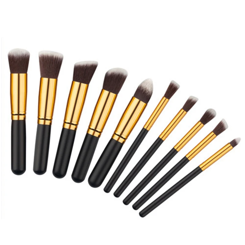 

10pcs/set Makeup Brushes Blending Powder blush large foundation contour Professional Makeup Brush Cosmetics Kabuki kit 6 colors