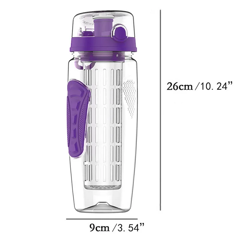 32 унций 900 мл BPA бесплатно фруктовый инфузор сока шейкер Спортивная бутылка для лимонной воды для туристического похода портативный лагерь для восхождений бутылки