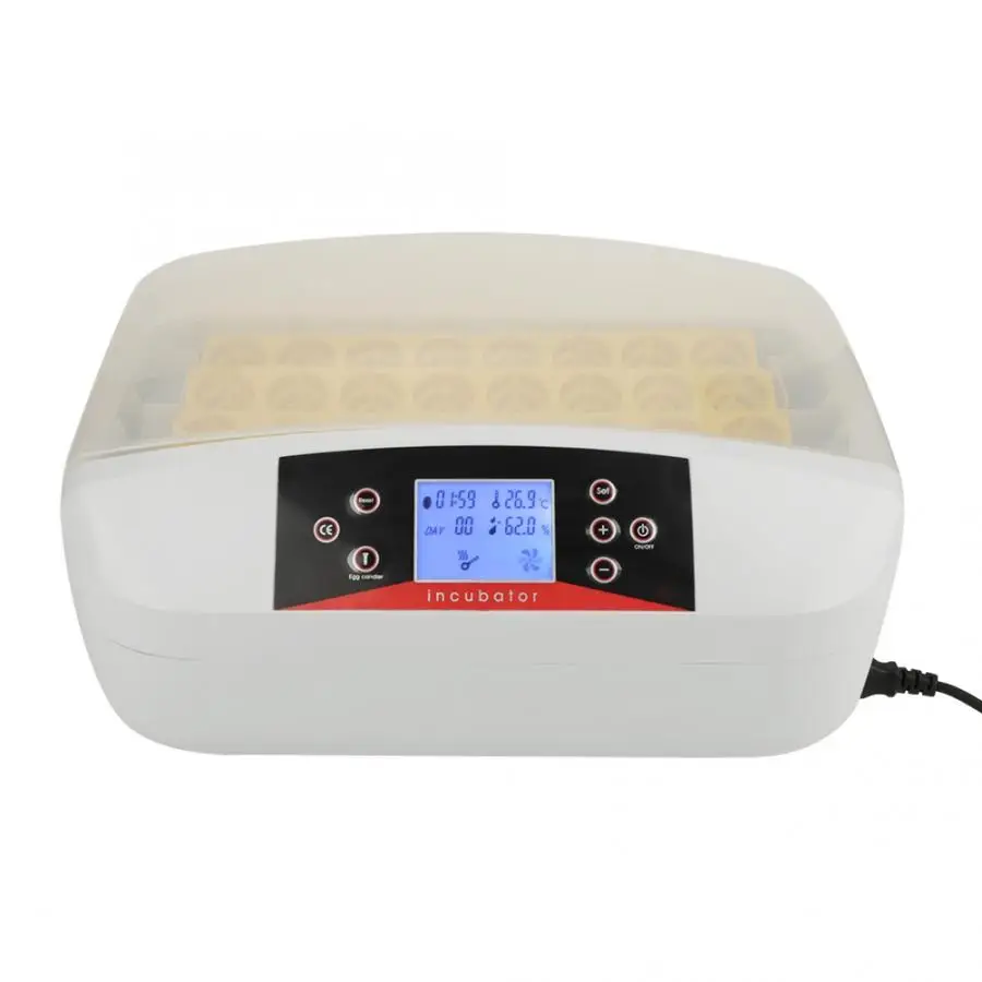 32 яйца инкубатор цифровой контроль температуры автоматический поворот с светильник ЕС вилка 220 В Ферма Животных - Цвет: Белый