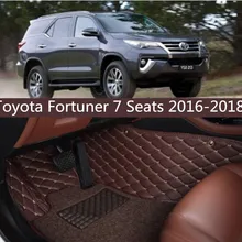 Высококачественные автомобильные коврики на заказ, 3D роскошные кожаные автомобильные коврики, подходят для Toyota Fortuner, 7 мест