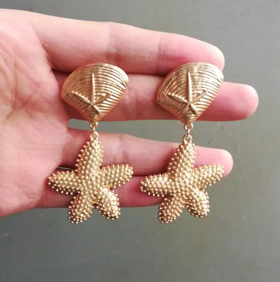 

Timeless Wonder New Retro Sea Star Stud Earrings Punk Party Gift Brincos Runway Rare Cute Starfish Top Earings Ins Jewelry 7658