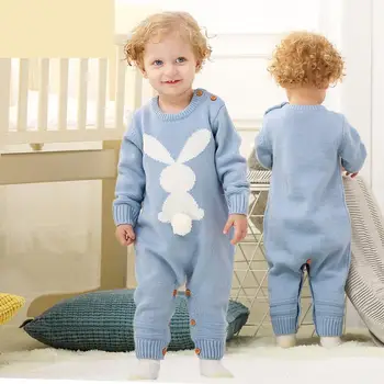 

Rabbit Newborn Jumpsuit 2018 New Arrival Autumn Spring Cotton Knitting Baby Body Rompers Baby Boutique Clothes