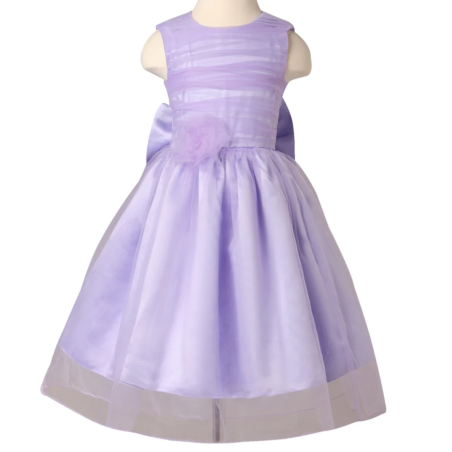 2017 New Arrival Light Purple Lavender Flower Girls Dresses Kids Party Pageant Dress For Kids Abiti