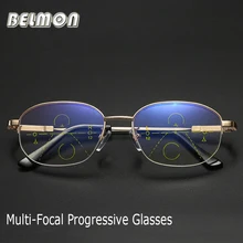 Belmon Multi-Фокусное прогрессивный очки для чтения Для мужчин Для женщин дальнозоркостью очки с диоптриями Мужской очки+ 1,0+ 1,5+ 2,0+ 2,5+ 3,0 RS797
