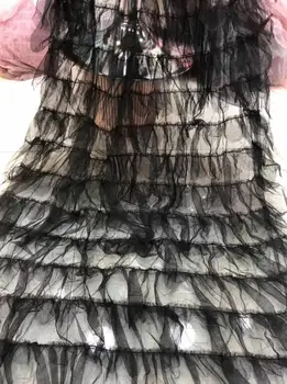 

embroiderd lace fabric Sat-2.2502 with sequins beautiful Nigerian sequins lace fabric for party dress
