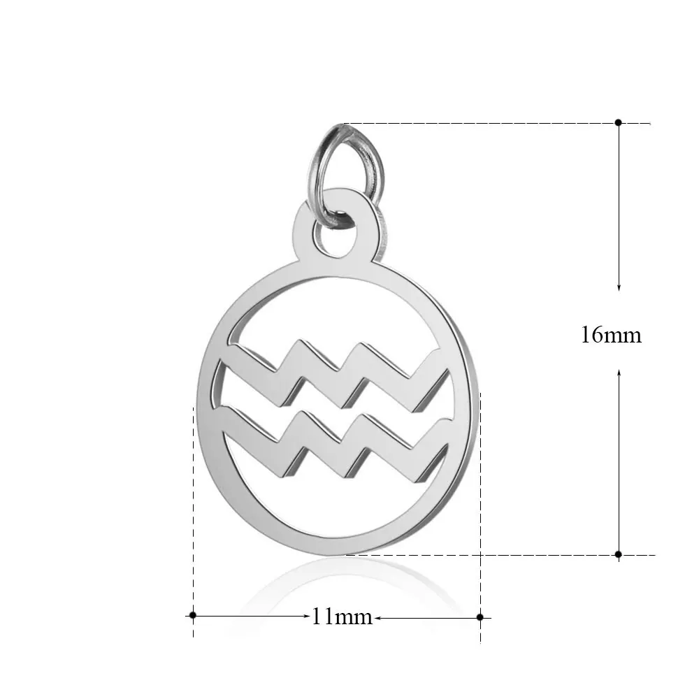Fnixtar, нержавеющая сталь, Зодиак, Очаровательные Подвески для изготовления ювелирных изделий, никогда не выцветают, 12 знаков, созвездие, свисающие металлические подвески, 12 шт./лот