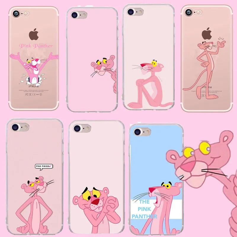 Для Coque iphone X мягкий силиконовый мультяшный персонаж Розовая пантера Роскошный