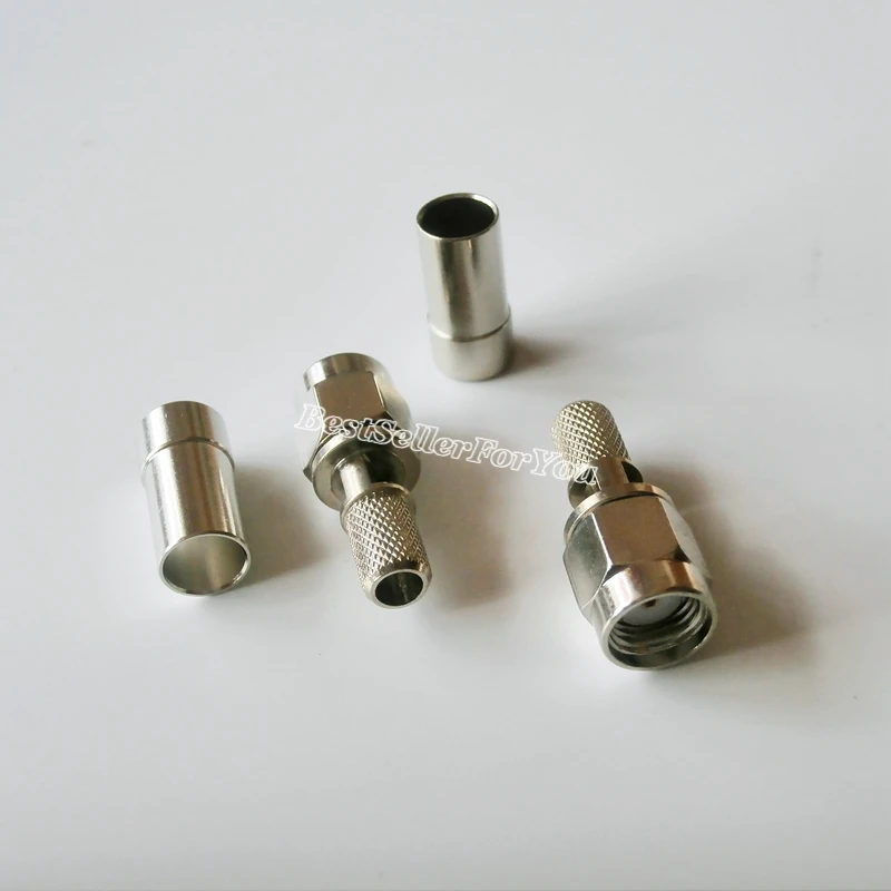 5X RP-SMA штыревой обжим окна для RG58 RG142 LMR195 RG400 Кабельный соединитель никель |