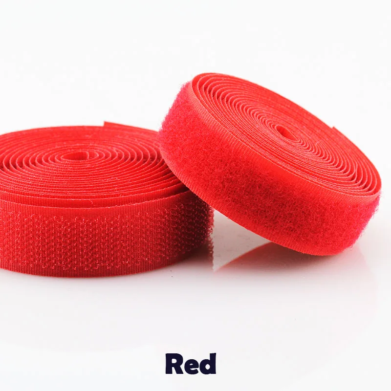 20 мм 2 метра Velcros клейкая крепежная лента крюк и петля нейлоновая волшебная лента - Цвет: Red