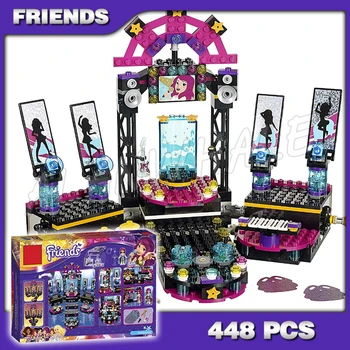 

448pcs Friends Pop Star Show Stage Livi Andrea Girl magical music dance guitar 10406 Building Blocks Toys Compatible with