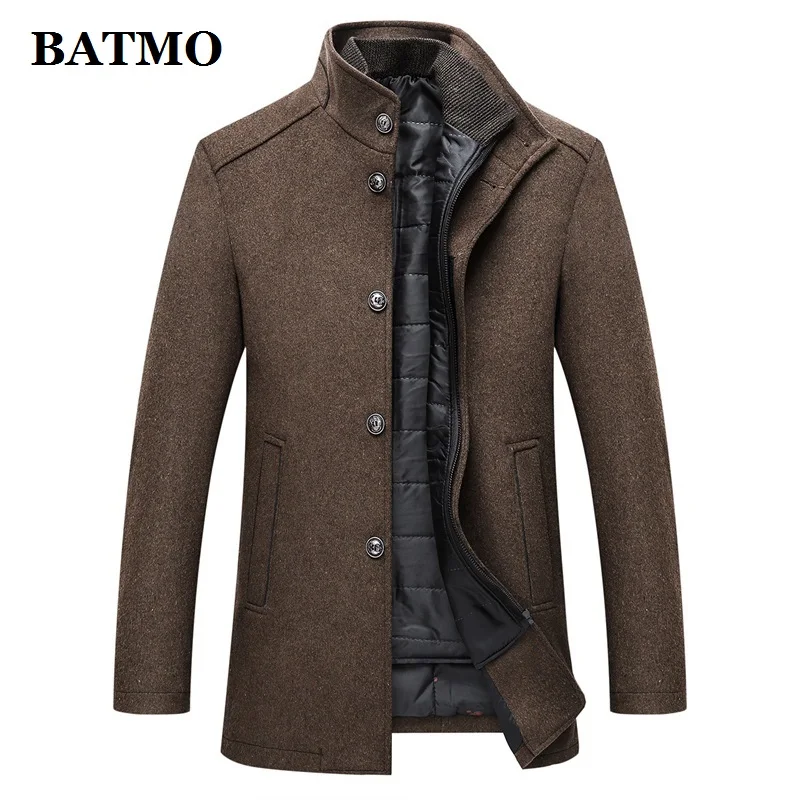 

BATMO 2019 new arrival winter high quality wool thicked trench coat men,men's winter jackets,plus-size M-XXXL,AL01