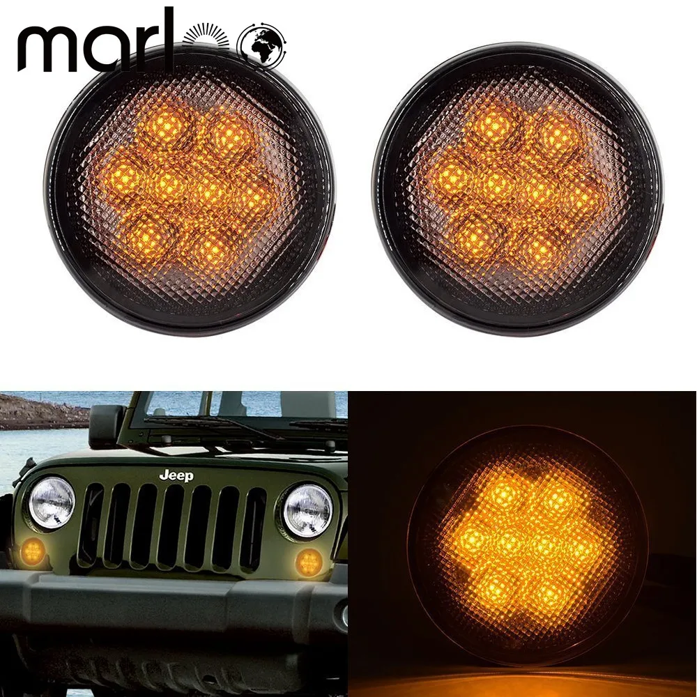 Автомобильный светодиодный желтый светильник Тель поворота в сборе для Jeep Wrangler JK