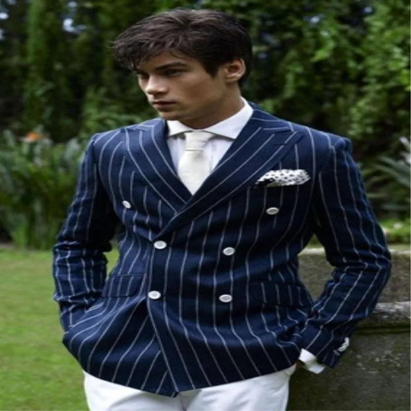 mens casual double breasted blazer