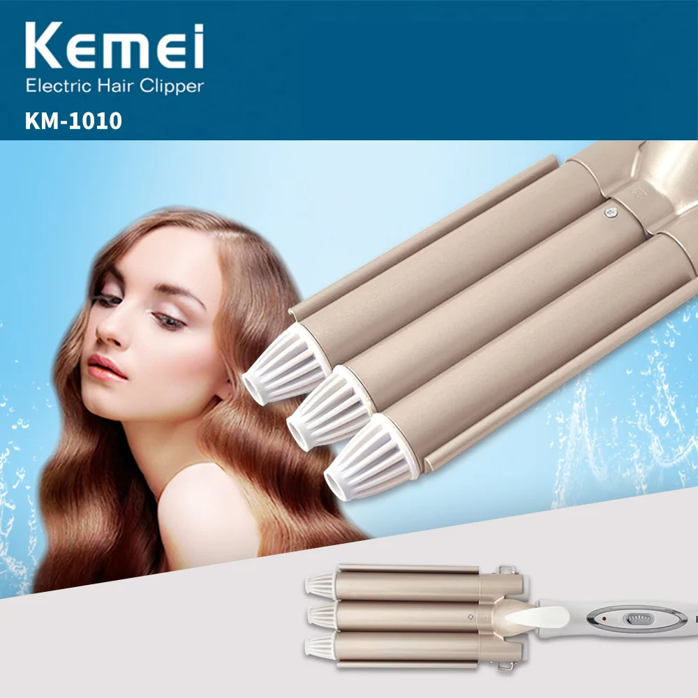 

KEMEI Professional Hair Curling Iron Ceramic Triple Barrel Hair Curler Waver Styling Tools Hair Styler For Various hair types