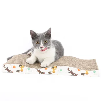

Wavy Corrugated Paper Cat Scratcher For Kitten Catnip Scratching Pad Board Mat For Cats Pet Toy Game Grinding Claw Accessories