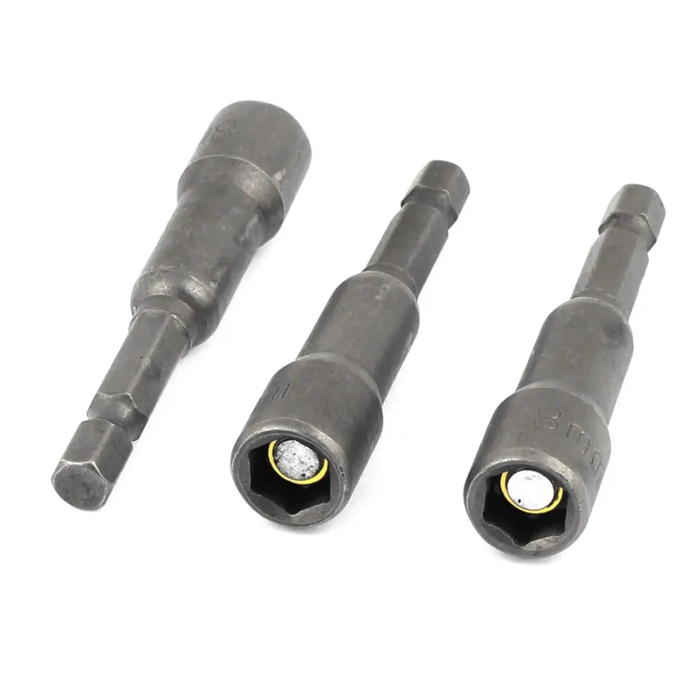 

UXCELL 3 Pcs 8mm Hex Nut Driver Set Socket Magnet Head Tip Drill Bit Tool 13 x 65mm Hot Sale