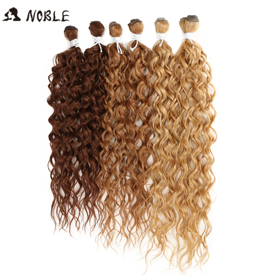 Kinky do Cabelo Extensão do Cabelo Feixes de Cabelo para as Mulheres Nobre Polegada Peças – Lote Afro Encaracolado Sintético Ombre Negras Cabelo 24-28 6