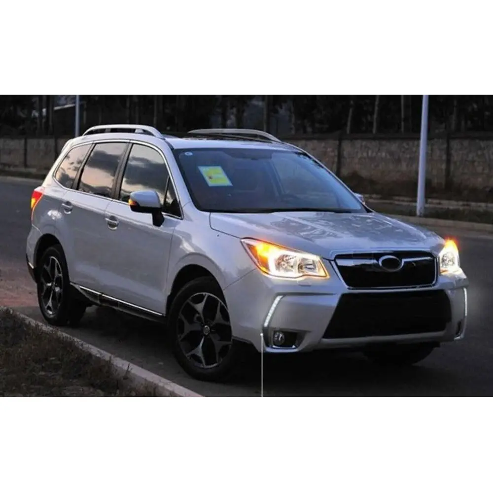 BBQ@ FUKA абсолютно светодиодный дневной ходовой светильник 9 лампа подходит для Subaru Forester DRL противотуманная фара 2013