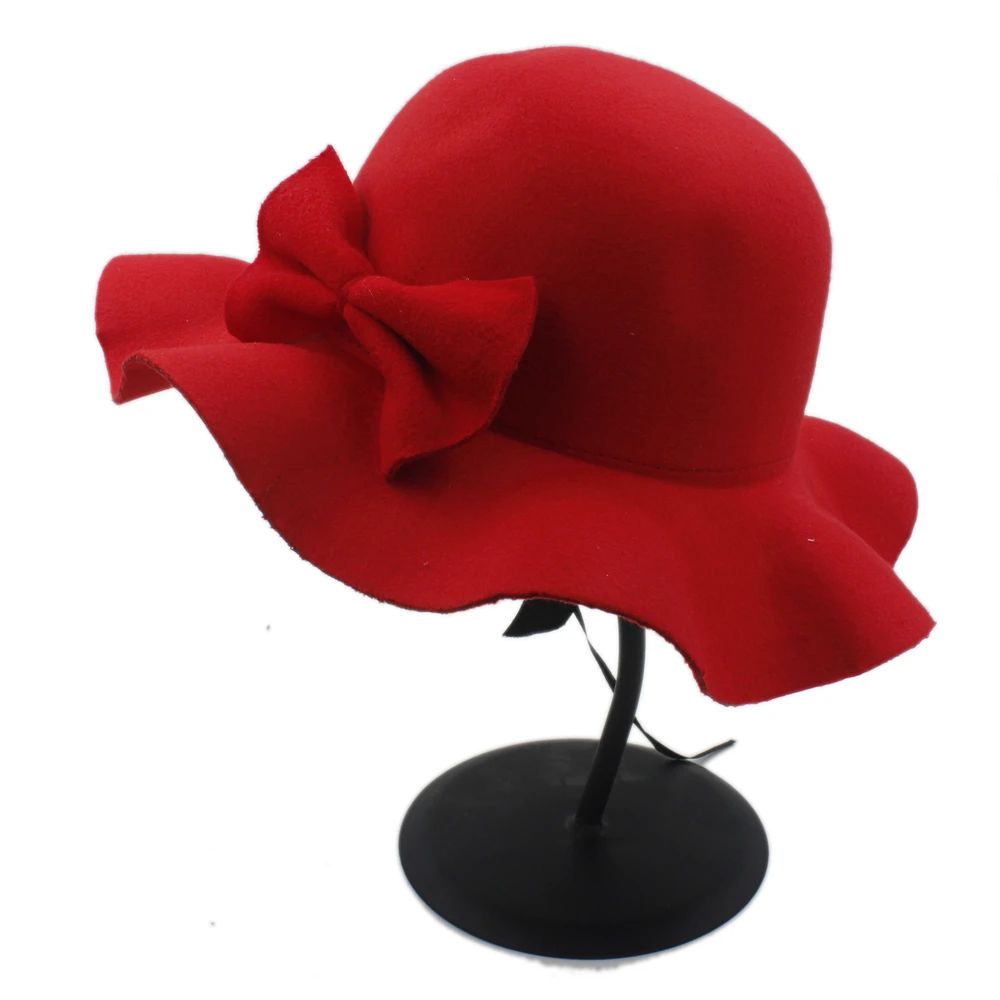 Новая осенне-зимняя шерстяная детская мягкая фетровая шляпа для девочек, фетровая Кепка-котелок, шляпа от солнца с цветочным принтом, 10