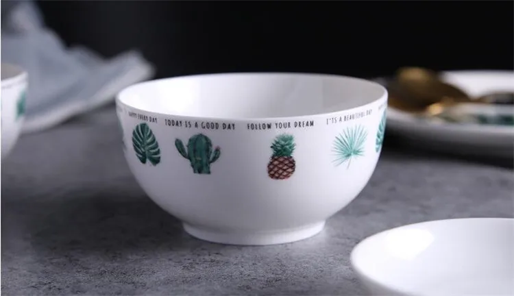 Костяные фарфоровые рисовые чаши ручной росписью здоровые пищевые контейнеры ужин Винтаж салат риса лапша набор столовой посуды