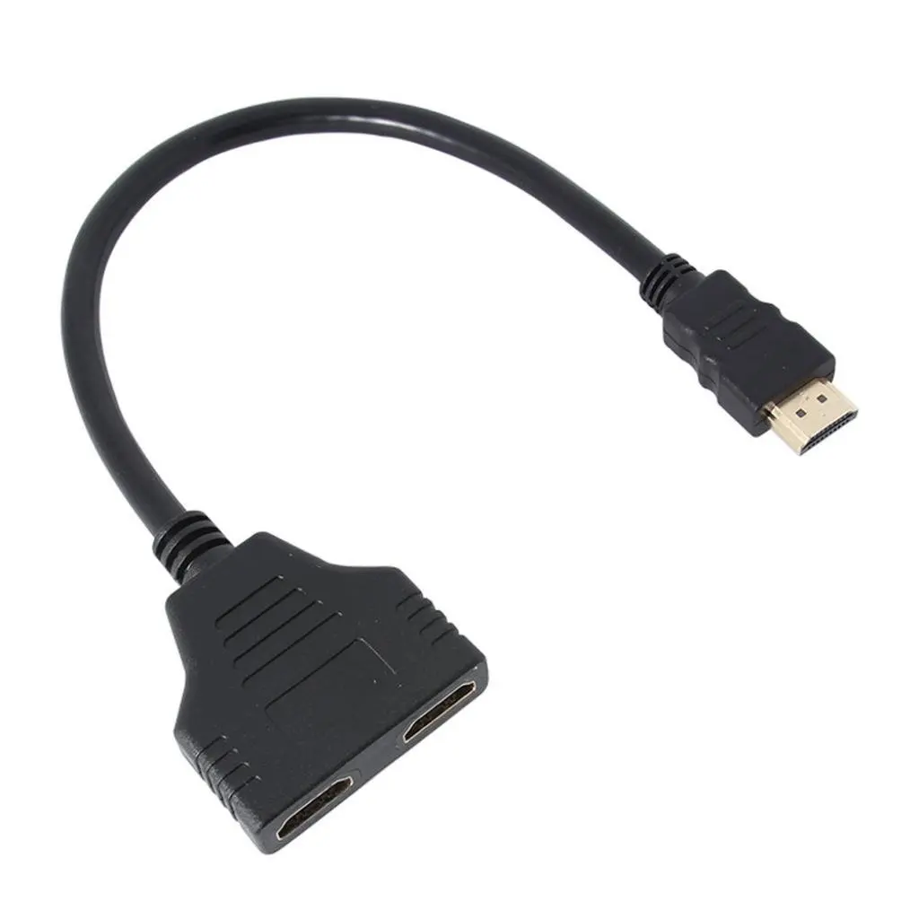 HDMI 1 до 2 двойной адаптер сигнала перевозчика конвертер кабель для видео ТВ HD tv(черный