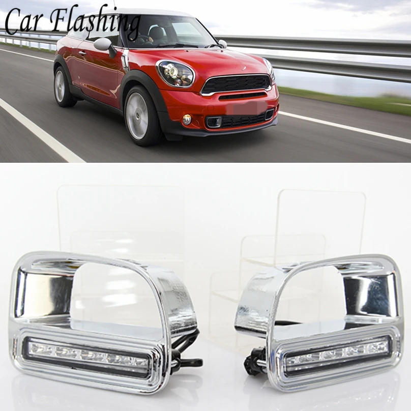

Car Flashing car styling For BMW Mini Cooper Countryman LED DRL Daytime Driving Running Light Daylight Waterproof Fog Head Lamp