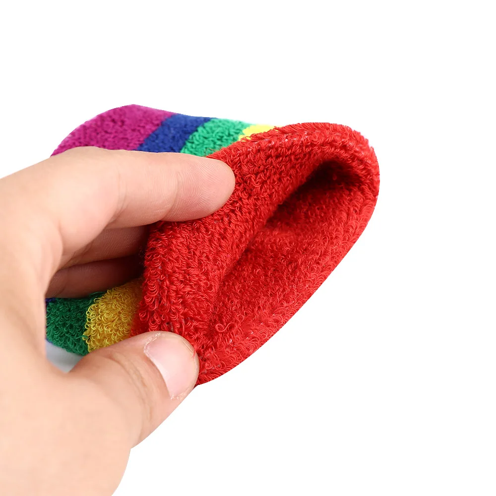 Breathable Warm Bracers Rainbow Color Soft Cotton Wrap Hand Badminton Running Fitness Men Women Wristband wrist brace wrist guard wrist straps wrist support wrist support band wrist sweatband