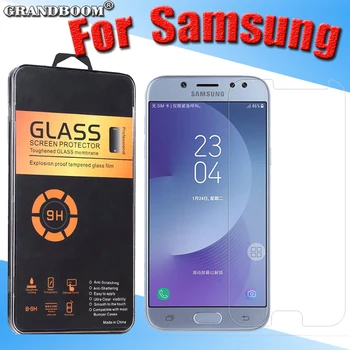 

500pcs 9H Tempered Glass Premium Guard Shield For Samsung J3 J5 J7 2017 2016 Screen Protector Toughened Film With Acrylic Box