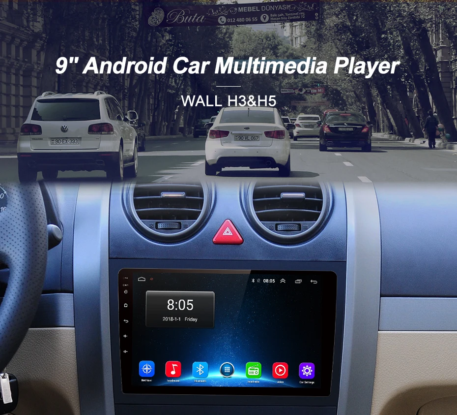 Excellent AWESAFE 2 din Android 8.1 Car Radio Multimedia video player gps navigation For Haval Hover Great Wall H5 H3 2010 2011 2012 wifi 3