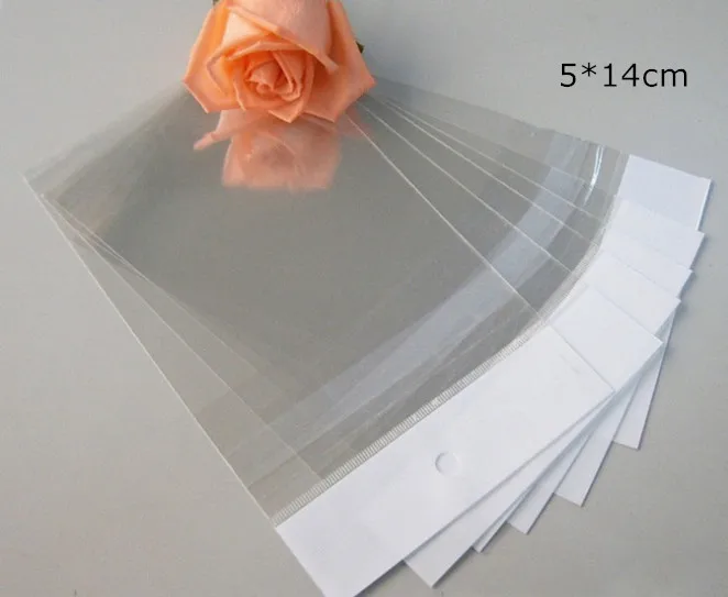 

5*14cm 1500Pcs/ Lot Event Soft Clear Self Adhesive Seal Poly Package Bag Retail Plastic Packing Pouch W/ Hang Hole Hot Sale