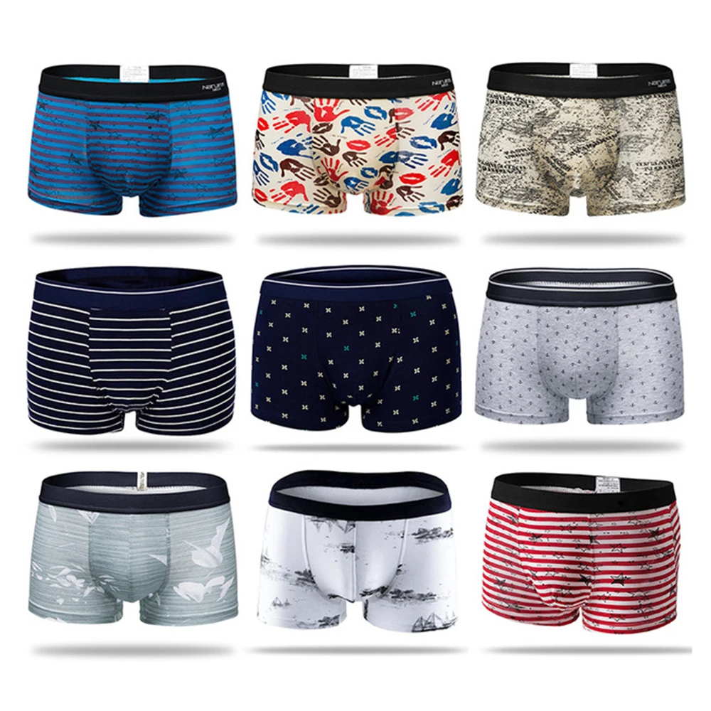 

Brand Boxer Mens Underwear Cotton Man Big Short Colorful Breathable Flexible Shorts Boxer Solid Print Dot Stripe Underpants Male