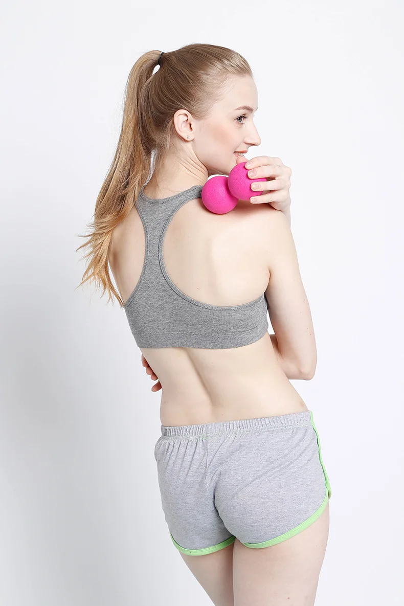 Фитнес массажный шарик двойной Лакросс терапии триггер TPE всего тела спортивные упражнения арахиса йога шары расслабиться, снять