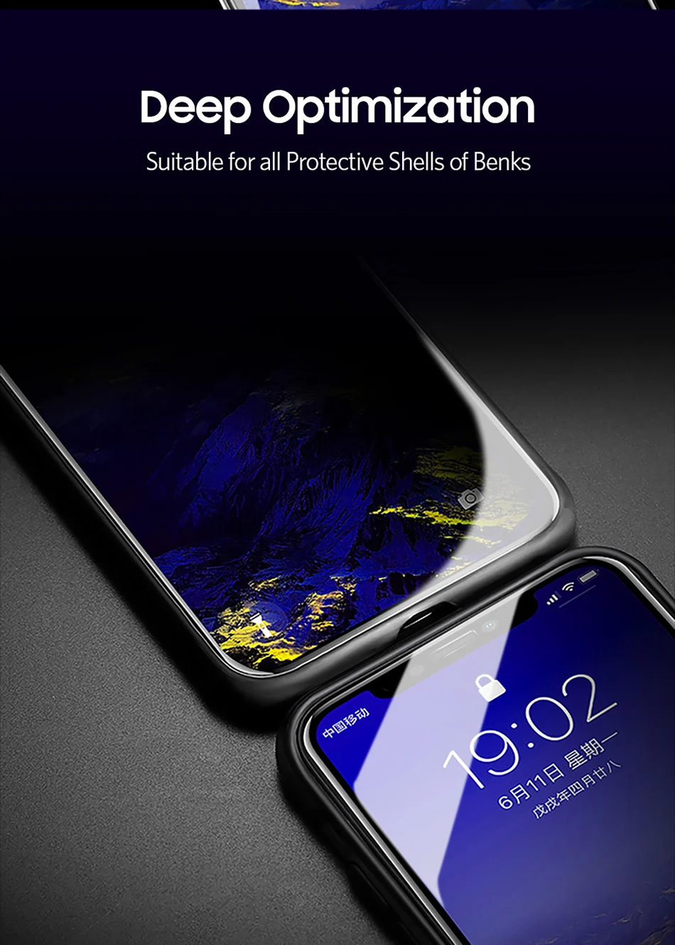 Benks Anti Spy Tempered Glass For iPhone XS 5.8'' XS MAX 6.5'' Full Protection Cover For XR 6.1 Screen Protector Anti Glare Front Film (9)