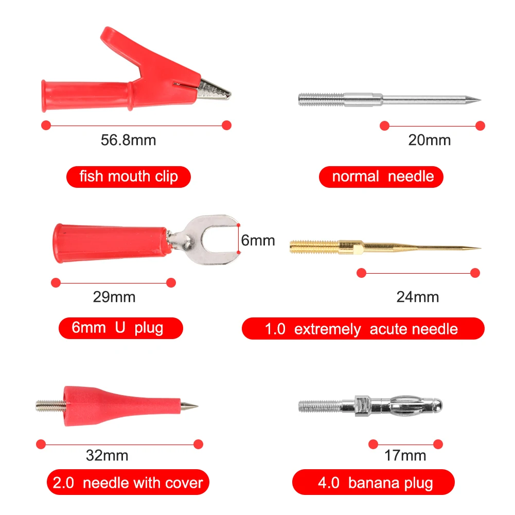 14 шт., набор для Тестирования электронных образцов, автомобильный тестовый зонд, набор, мультиметр, пробник, набор, вилка типа "банан" для мультиметров